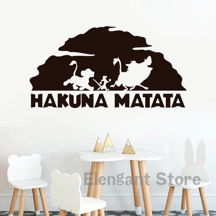 Lion King Hakuna Matata Vinyl Art Decals Car Window Laptop Decoration, Pumba Simba Nala Wall Sticker Kids Room Wall Decor