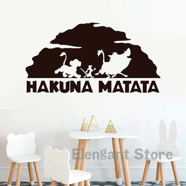Lion King Hakuna Matata Vinyl Art Decals Car Window Laptop Decoration, Pumba Simba Nala Wall Sticker Kids Room Wall Decor