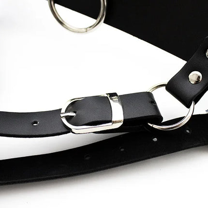 Leather Strap on Bdsm Bondage AV Vibrator Magic Wand Holder Belt Attachment Accessory fits Hitachi