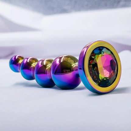 Metal Anal Plug Prostate Massager Anal Beads Butt Plug Metal Dildo G-spot Stimulating Sex Toys for Men and Women But Plug
