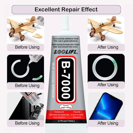 1-10Pcs Loolifl B-7000 Super Glue Safety Materials Epoxy Resin Repair Cell Phone Touch Screen Jewelry Craft Liquid Adhesive 15ml