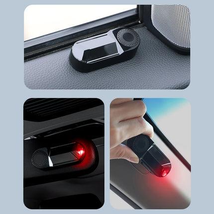 1pcs LED Car Fake Security Light Solar Powered Simulated Alarm Wireless Warning Anti-Theft Lamp With Air Freshener Function New