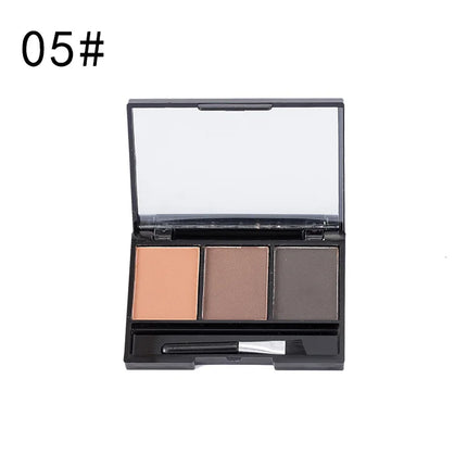 3 Color Eyebrow Powder Palette Cosmetic 3D Eye Brow Enhancer Professional Waterproof Makeup Eye Shadow With Brush Mirror Box