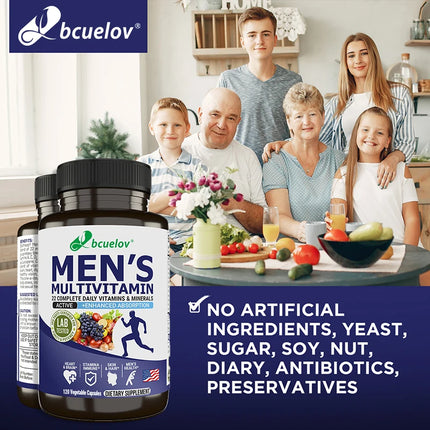 Bcuelov Men's Vitamin and Mineral Supplements - 26 Combinations To Support Overall Immune Health, Vegan