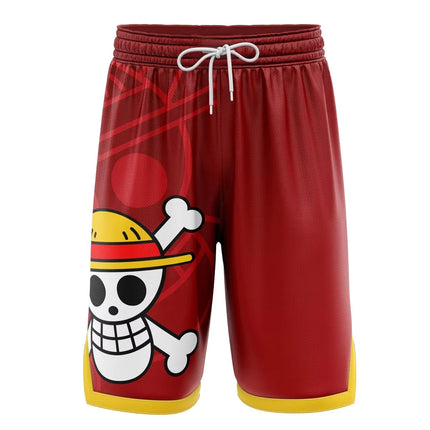 2026 Summer New Bandai One Piece Monkey D. Luffy Basketball Shorts Men's Oversized Quick Drying Running Training Sports Shorts