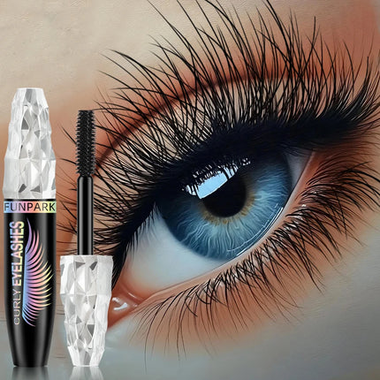 5D Mascara with Big Eyes Waterproof Thickening Lengthening Curling Liquid Fiber Mascara Eyelash Extension Makeup Gifts for Women
