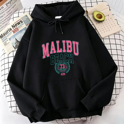 Fashion Vintage Malibu Beach Print Hoodies Casual Hoodies Sweatshirts Men Women Tops Spring Autumn Winter Clothes
