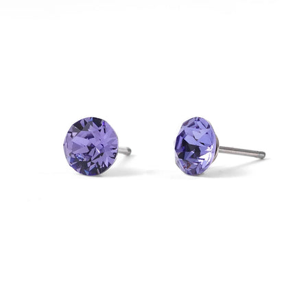 (Wholesale) Stainless Steel Stud Earrings Genuine Crystals from Austria for Women Girls Wedding Party Jewelry 4/6/8mm