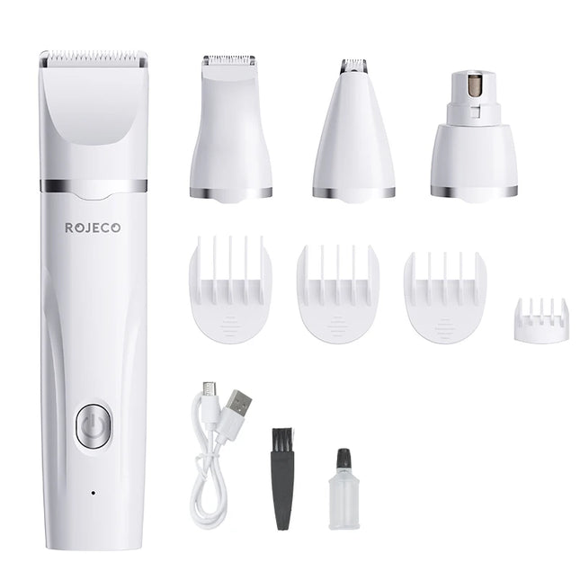 ROJECO Electric Pet Trimmer 4 in 1 Professional Grooming Kit For Dog Cat Hair Multifunctional Dog Trimmer Haircut Shaver Clipper