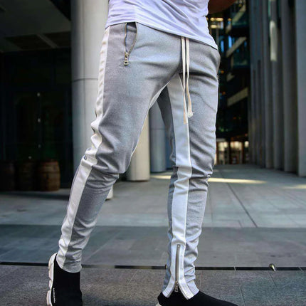 2025 New Men Bodybuilding Pant Autumn Spring Sweatpants Casual Solid Slim Harajuku Style Trousers Drawstring Full Length Pants
