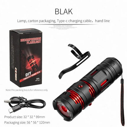 Mini EDC Flashlight Rechargeable Pocket Torch Light Outdoor Camping Fishing Hiking Self Defense Emergency Keychain Flashlights