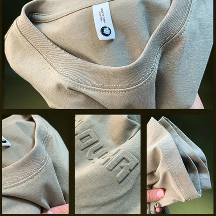 Men's short-sleeved T-shirt, new for summer 2025, American fashion brand T-shirt, loose fit, five-quarter sleeve top