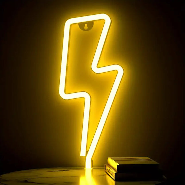 Lightning Bolt LED Neon Sign USB/Battery Powered LED Light for Bedroom Room Decoration Gift Night Light Decoration