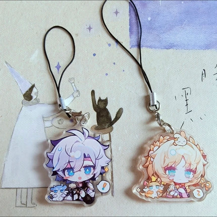 Honkai:Star Rail Phainon Mydei Chimeras Pet Acrylic Cellphone Strap Lanyard For Mobile Phone Case Keychain Key Chain Cover Hang