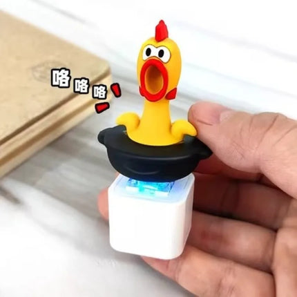 Funny Screaming Chicken Keychain Sound Light Press Button Stress Relief Fidget Toy Cute Bag Pendant Novelty Gift