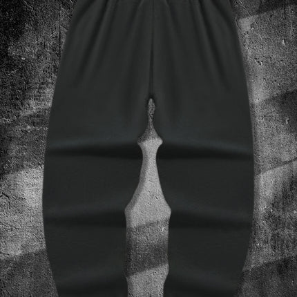 Men's Aesthetic Dark Gothic Letter Art Print Sweatpants Elastic Waist Joggers Cozy Goth Daily Street Fashion Bottoms