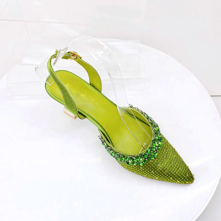 Insightlink Lady High Heels Crystals Shoes and Bag Set Rhinestone Handbag with Sandals for Wedding Gems Clutch Purse with Shoes