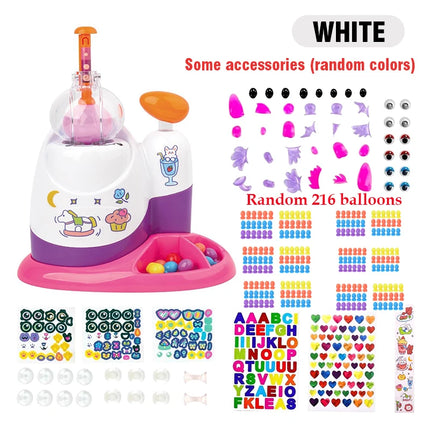 Kids' Diy Craft Kits Games DIY Sticky Balloon Maker kit Bubble Inflatable Toy Set  Inflator Machine Anti-Stress Toys Boys Girls