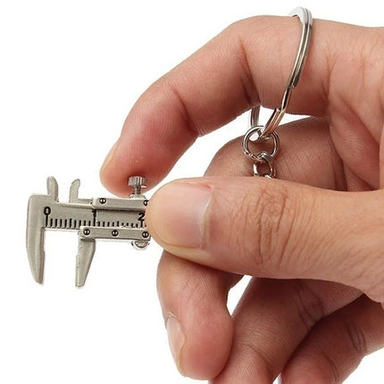 Mini Metal Ruler Vernier Caliper Portable 0-40mm keychain Measuring Gauging Tools Car Turbo key Chain Ring Ruler Caliper