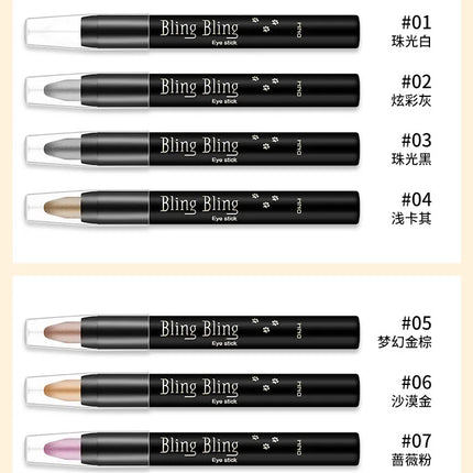 Bling Eye Shadow Pen 16 Colors Eyeshadow Stick Eyeshadow Palettes Women Bling Silkworm Pen Pearlescent Eye-shadow Glitter Pencil