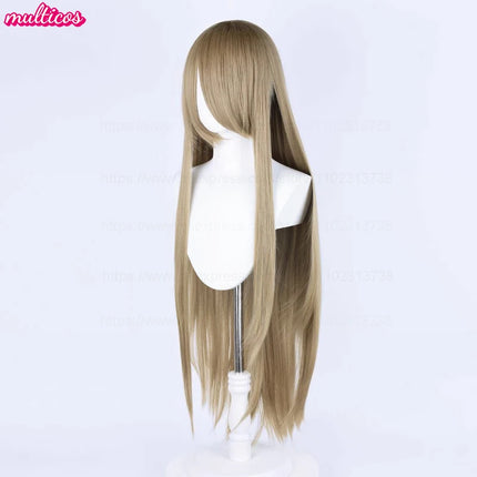 High Quality Anime 100Cm Long Staight Cosplay Wig Black White Red Pink Brown Gold Blue Blonde Purple Heat Resistant Hair Wigs