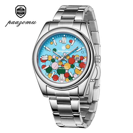 PAAZOMU  Luxury Fashion Man Clock Top Business Waterproof Luminous Date Week Men's Watches Quartz Stainless Steel Men Wristwatch