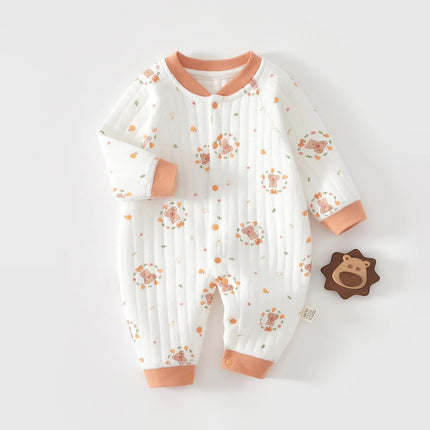Baby Jumpsuit Clothes bodysuit Thickening Cotton  Boys Girls Cute Printed Bear Romper Infant Onesie Spring Trend 1-3-6-9-12M