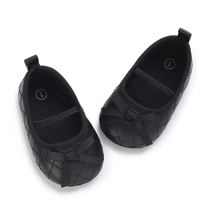 Newborn Baby Mary Jane Ballet Flat Shoes Classic Fashion Non-Slip Bow Baby Shoes Soft Sole Preschool Walking Footwear