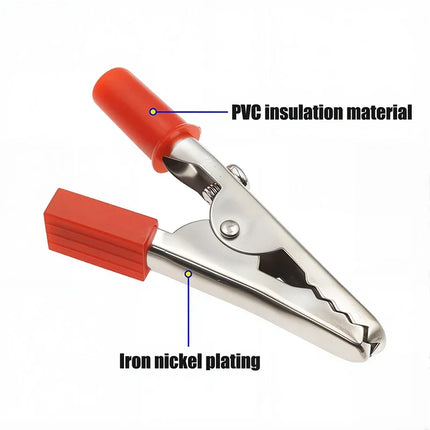 Hot 10 Pcs Plastic Handle Test Probe Metal Alligator Clips Electrician Wire Clips
