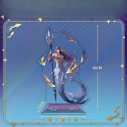 Game Love and Deepspace Sea God Rafayel Acrylic Stand Model Beaded Flowing Sand Keychain Double Flash Badge Brooch Colored Paper