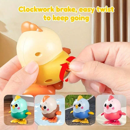Novelty Clockwork Cartoon Jumping Chicken Toy,Interactive Crawling Toy for Kids,Durable and Fun,Birthday Baby Toy Gifts
