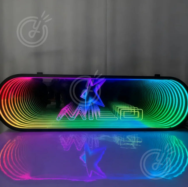 Custom Infinity Mirror 3D Neon Sign Lightbox Multi-Color LED Track Channel Letters Bedroom Wall Decor for Business Modern Art