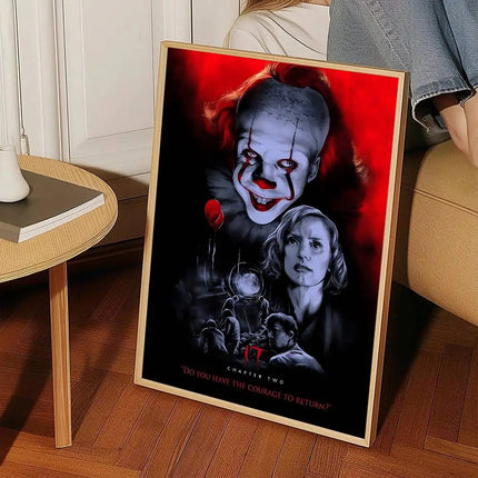 Movie I-It P-Pennywise Poster High Quality Print Waterproof Wall Art Sticker For Bar Living Room Decor Gift