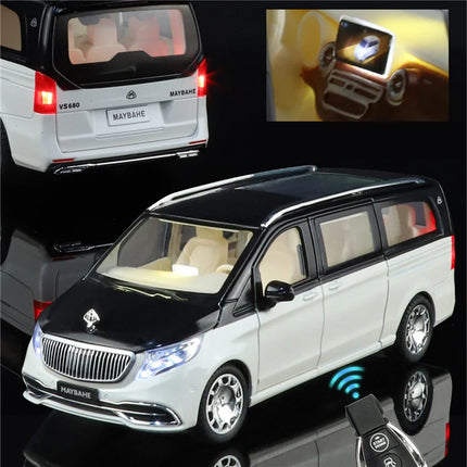 1:24 Maybachs VITO VS680 MPV Key Control Alloy Luxy Car Model Diecasts Metal Vehicles Car Model Simulation Sound Light Kids Gift