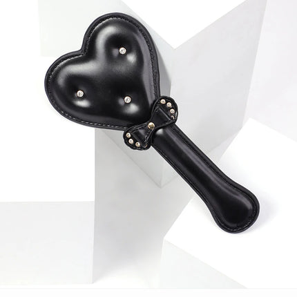 Heart Shape Diamond Handle PU Leather Riding Crop BDSM Bondage Spanking Paddle Whip Sex Toy Adult Sex Toy For Men Women Sex Shop