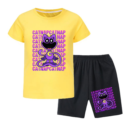 Smilings Critters Cat Outdoor Clothing Children Top Tracksuit for Girls Boutique Clothes for Trips Striped Children's Fashion