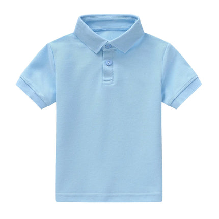 Baby Boys POLO Shirts Kids Short Sleeved T-shirt 2026 New Summer Solid Lapel Tops Toddler Boy Clothes 18M-6Y Children Clothing