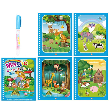 Children Magical Water Book Montessori Drawing Toys Reusable Coloring Books Magic Water Drawing Book Baby Early Education Toys