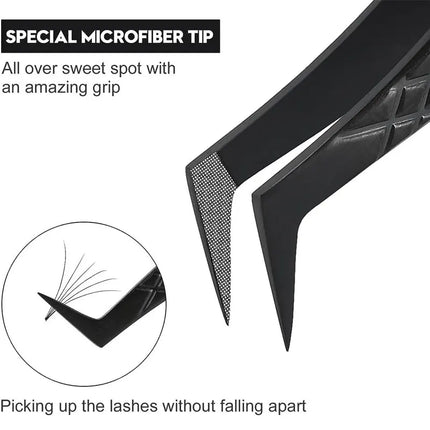 Fiber Tip False Lash Tweezers For Eyelash Extensions Clip Boot Volume Isolation Precise Nano Eyebrow Nail Art Tongs Makeup Tools