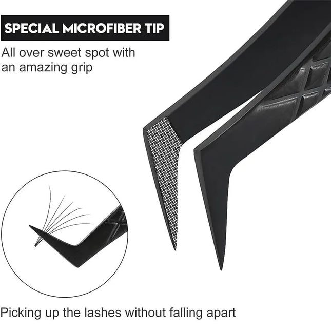 Fiber Tip False Lash Tweezers For Eyelash Extensions Clip Boot Volume Isolation Precise Nano Eyebrow Nail Art Tongs Makeup Tools