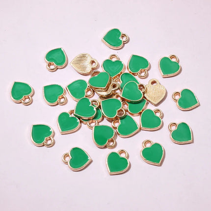 50pcs Red Small Cute Heart Charms Pendant 6x8mm Alloy Metal DIY Jewelry Making Accessories for Earrings Bracelet Necklace
