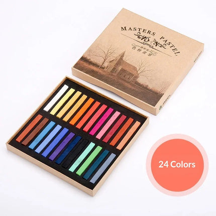 Marie's Color Chalk 12/24/36/48 Colors Chalk Painting Pink Professional Pastel Stick Brush Board Newspaper Painting Supplies