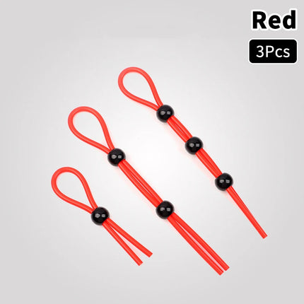 Adjustable Colorful Ejaculation Delay Erection Rings Rope Binding Ball Stretcher Sperm Penis Ring Male Lock Rope Adult Sex Toys