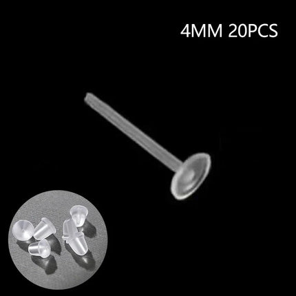 10/20/50/100PCS Transparent Earrings Jewelry Parts Decor  Plastic Stud Earring Anti Allergy Ear Protect From Ear Hole Blockage
