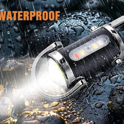 Mini Keychain Flashlight Rechargeable Pocket COB Working Light Outdoor Hook Emergency Warning Light for Camping Walking Hiking