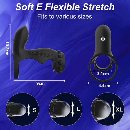 Vibration Lock Ring Time Delay Ring Male Silicone Penis Lock Ring G spot Stimulation Adult Sex Toys for Couples Fun Games