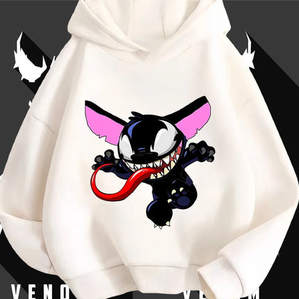 Cute Kawaii Venom Hoodie 3-14Y Boys Girls Autumn Winter Cartoon Street Hot Fashion Outdoor Casual Lovely