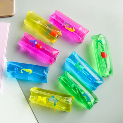 Water Wigglers Glitter Decorative Slippery Squishy Wiggler Tube Tricky Water Snake Fidget Toy for Party Birthday Boy Girls Kids