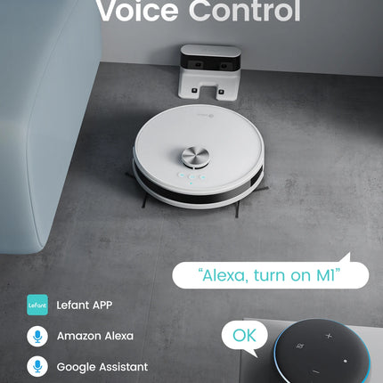 Lefant M1 LDS Robot Vacuum Cleaner with Multi Plane Mapping, 4000Pa Suction,Schedule, App/Alexa Control, for Pet Hair