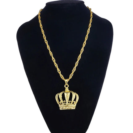 Golden Plated Hip Hop Rock Necklace Stainless Steel US Dollar Money Sign Pendant Necklace Mens Women Jewellery Gift